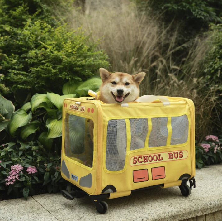 PurLab School Bus Pet Travel Carrier Cat Carrier